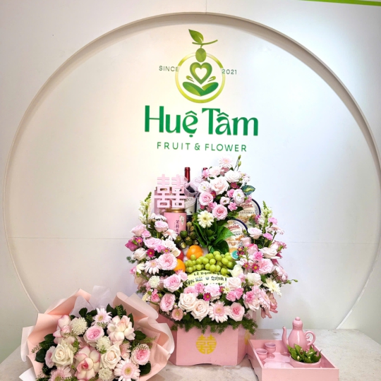 Mâm Quả Hoa Tươi Hỷ Phúc Ngọc Duyên 