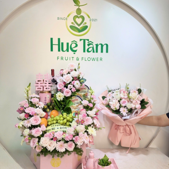 Mâm Quả Hoa Tươi Hỷ Phúc Ngọc Duyên  