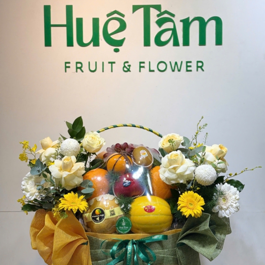 Giỏ Trái Cây Hoa Tươi Khai Trương – Quà Chúc Mừng Thịnh Vượng, Hồng Phát 