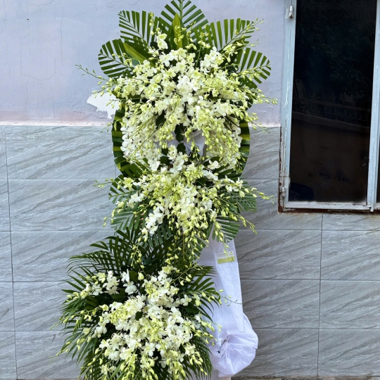 Kệ Hoa Viếng Lan Trắng Thanh Khiết – Lời Tiễn Biệt Trang Nghiêm  