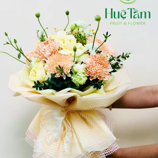Hoa Bó Tròn tone cam trẻ trung  