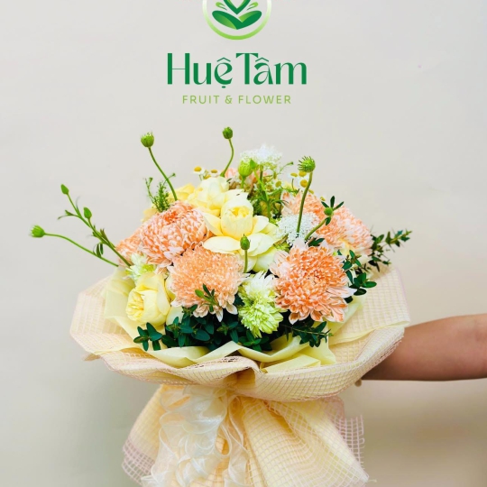 Hoa Bó Tròn tone cam trẻ trung  