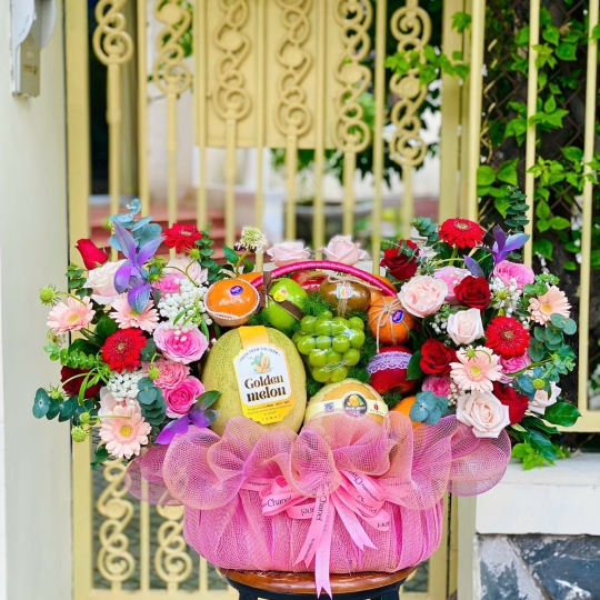 GIỎ HIỆN ĐẠI TRANG TRÍ HOA 2 BÊN SIÊU SANG 