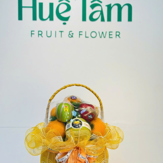 GIỎ TRÁI CÂY TONE VÀNG KHAI TRƯƠNG SỰ KIỆN  