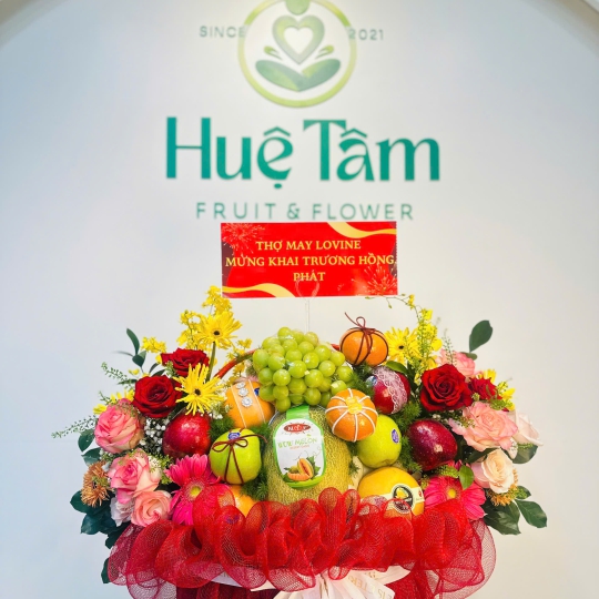 GIỎ TRÁI CÂY HIỆN ĐẠI  KHAI TRƯƠNG RỰC RỠ  