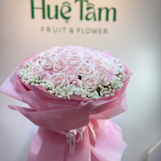 Bó Hoa Hồng Phấn LÃNG MẠN 