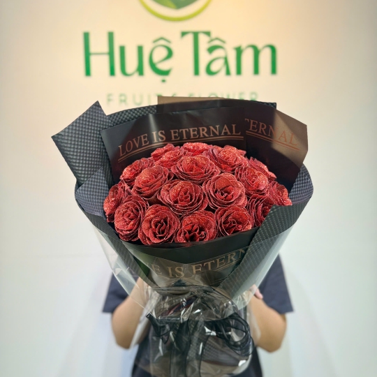 ✨ Bó Hoa Sáp Hồng Đỏ Lấp Lánh – Lời Thề Trăm Năm 