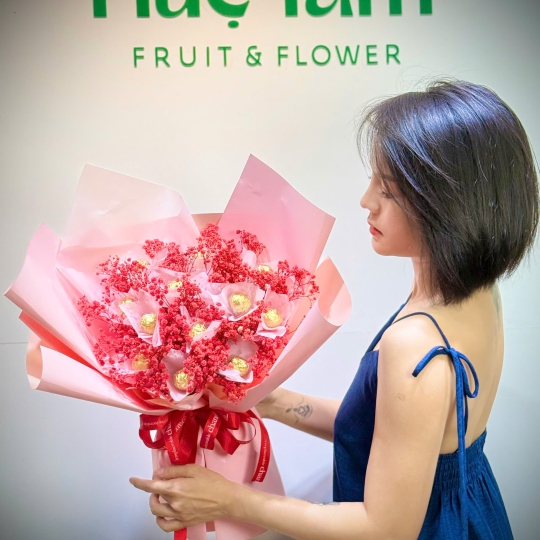 🌸 Bó Hoa Kẹo Socola – Trái Tim Tan Chảy 