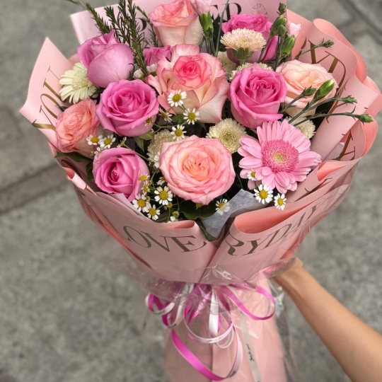 💞 Bó Hoa Hồng Hồng – Pink Love 