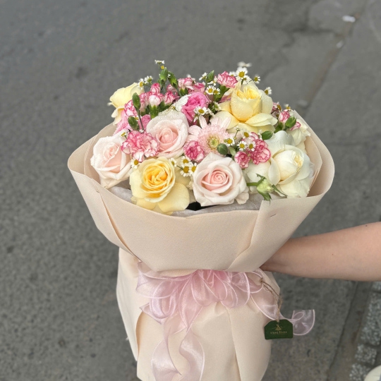 💗 Bó Hoa Hồng Pastel – Ngọt Ngào Bình Yên 