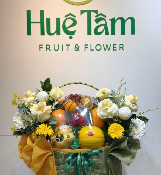 Giỏ Trái Cây Hoa Tươi Khai Trương – Quà Chúc Mừng Thịnh Vượng, Hồng Phát