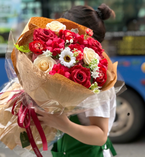 Bó Hoa Sáp Hồng Đỏ An Nhiên – Sweet Bloom