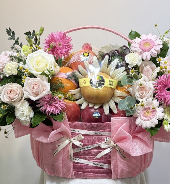 💗 Giỏ Trái Cây Hoa Tươi Hồng Ngọc An Nhiên