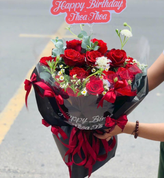 Hoa Bó Sinh Nhật tone đỏ
