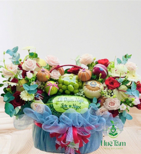 GIỎ DẠM NGÕ TONE XANH XÁM