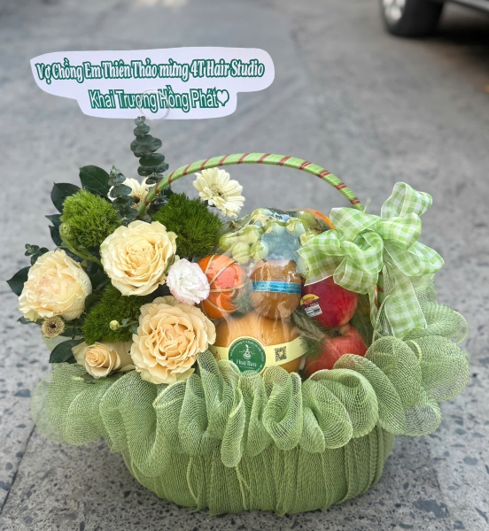 🌿 Giỏ Trái Cây Hoa – Thanh Lộc Khai Trương