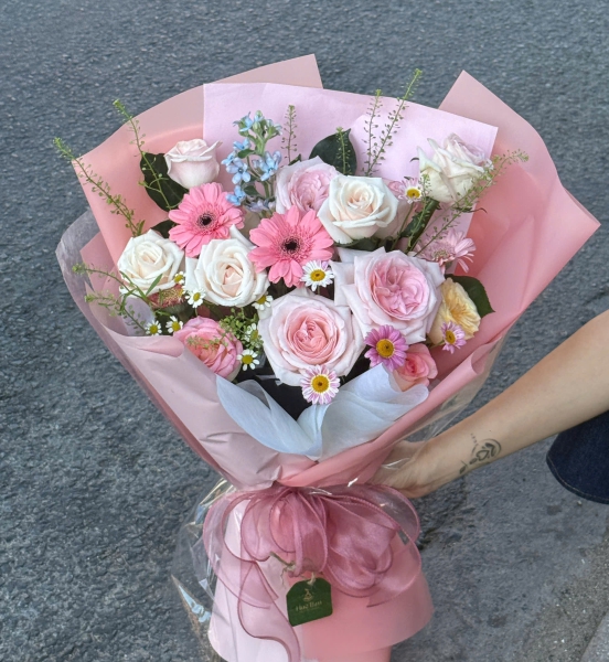 🎀 Bó Hoa Pink Garden – Khu Vườn Nhỏ Yêu Thương