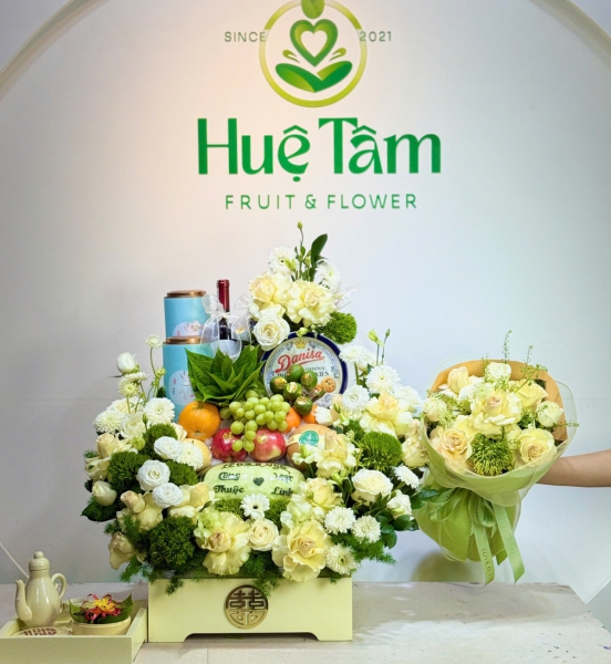 Giỏ dạm ngõ tone xanh – Thanh lịch, sang trọng và tràn đầy ý nghĩa