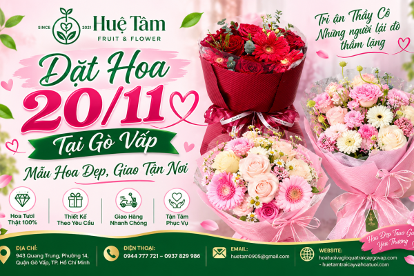 Đặt Hoa 20/11 Tại Gò Vấp – Mẫu Hoa Đẹp, Giao Tận Nơi