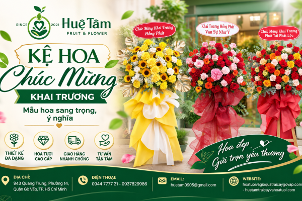 Kệ Hoa Chúc Mừng Khai Trương Gò Vấp – Mẫu Hoa Sang Trọng, Ý Nghĩa